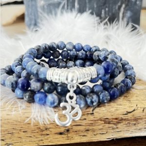 Mala en Pierres Naturelles de Sodalite pour la Concentration