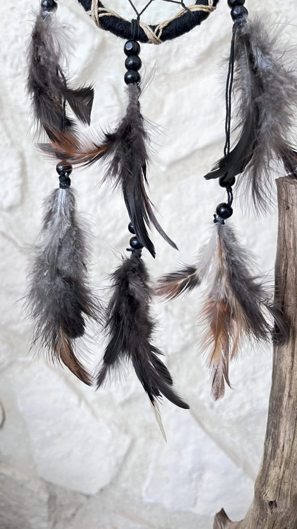 Attrape-rêves noir avec plumes – Image 3