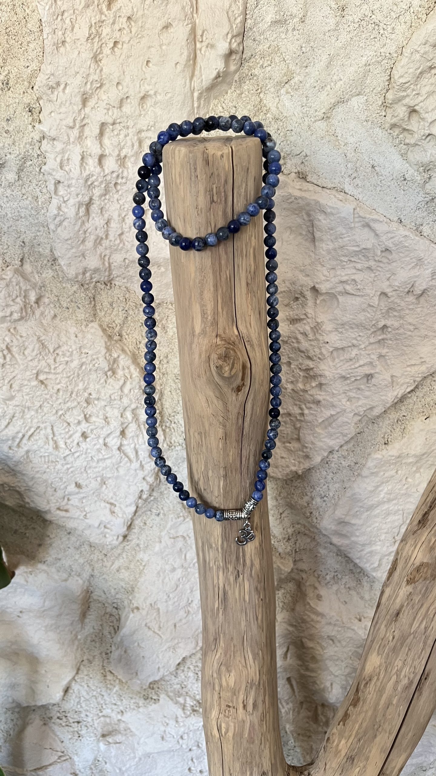 Mala en Pierres Naturelles de Sodalite pour la Concentration – Image 2