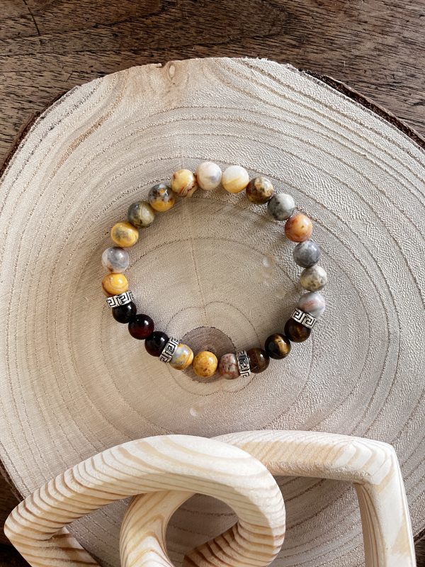 Bracelet en pierres naturelles Crazy Lace et Œil de Tigre – Harmonie et Protection