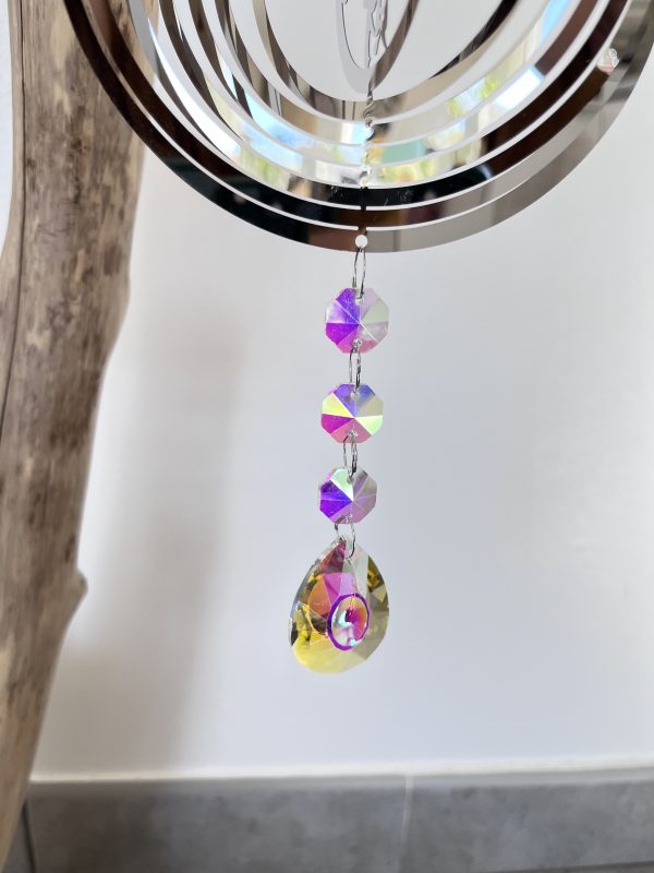 Mobile 3D en Acier Inoxydable avec Prisme – Attrape-Soleil Moderne pour Jardin ou Intérieur – Image 16