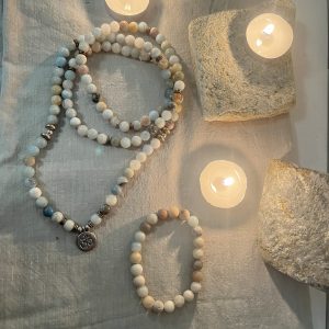 Mala en Amazonite naturelle – Apaisement, sérénité et équilibre émotionnel | Bijou spirituel fait main