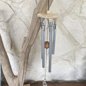 Carillon 5 Tubes avec Larme de Cristal – Mélodie Zen & Apaisante pour Jardin et Intérieur