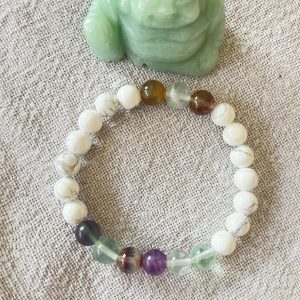 Bracelet Sérénité & Clarté : howlite  et fluorine