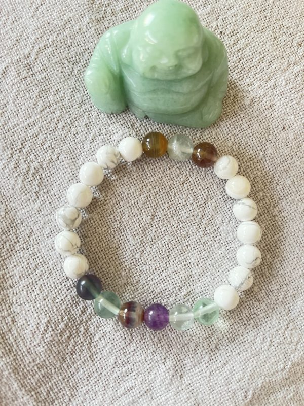 Bracelet Sérénité & Clarté : howlite  et fluorine