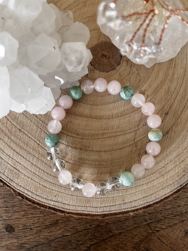 Bracelet Harmonie Intérieure – Turquoise, Quartz Rose & Cristal de Roche – Image 2