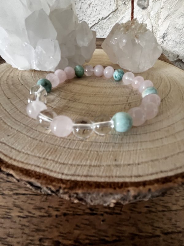 Bracelet Harmonie Intérieure – Turquoise, Quartz Rose & Cristal de Roche – Image 5