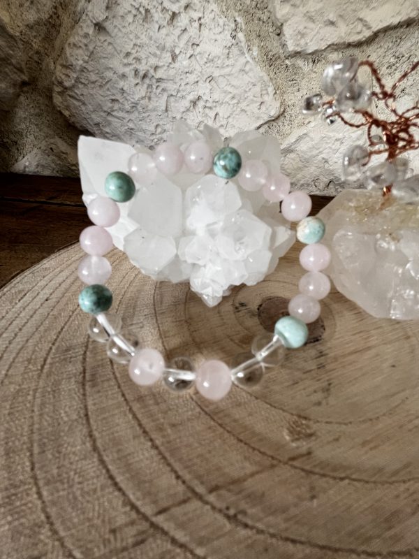 Bracelet Harmonie Intérieure – Turquoise, Quartz Rose & Cristal de Roche – Image 3