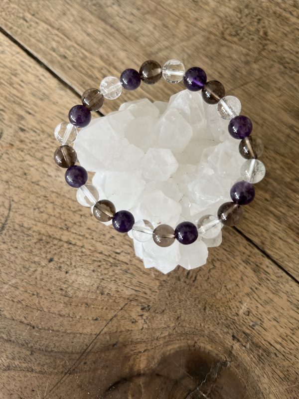 Trio Énergétique : Cristal de Roche, Améthyste et Quartz Fumé – Harmonie, Clarté et Ancrage – Image 6