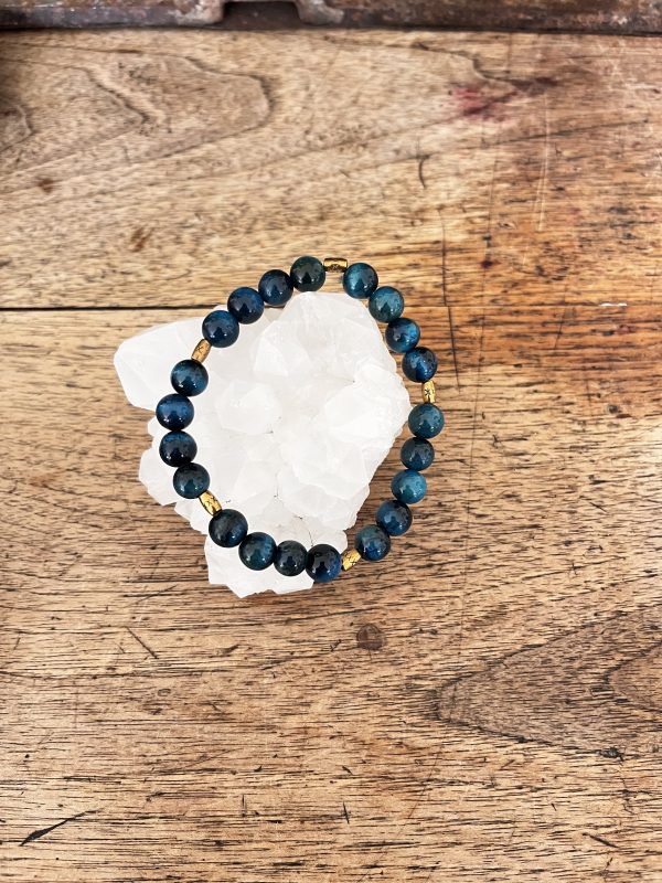 Bracelet Homme en Œil de Tigre Bleu – Élégance et Protection – Image 4