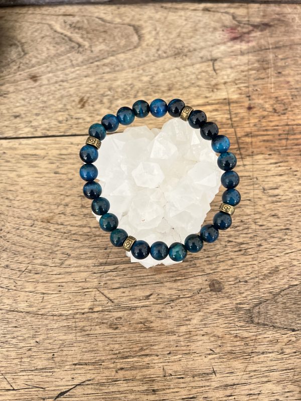 Bracelet Homme en Œil de Tigre Bleu – Élégance et Protection – Image 2