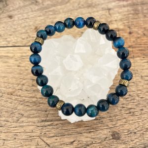 Bracelet Homme en Œil de Tigre Bleu – Élégance et Protection
