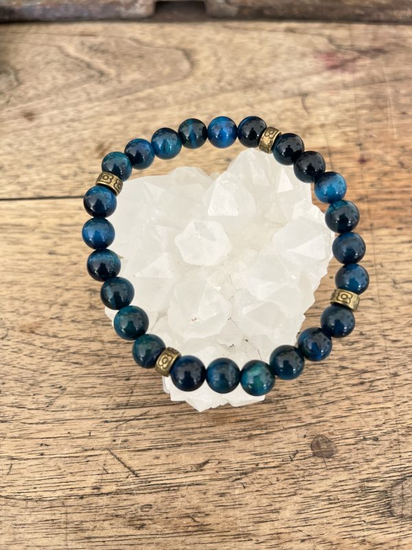 Bracelet Homme en Œil de Tigre Bleu – Élégance et Protection