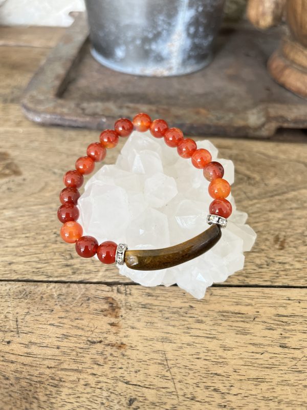 Bracelet Femme Protection & Énergie – Œil de Tigre & Cornaline | Pierre Naturelle – Image 5