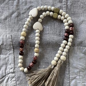 Guirlande de perles en bois – Décoration bohème et naturelle