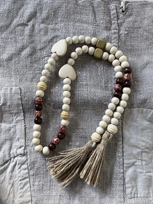 Guirlande de perles en bois – Décoration bohème et naturelle