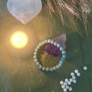 Bracelet en Amazonite du Mozambique -  Pierre anti-stress, apaisement & harmonisation émotionnelle