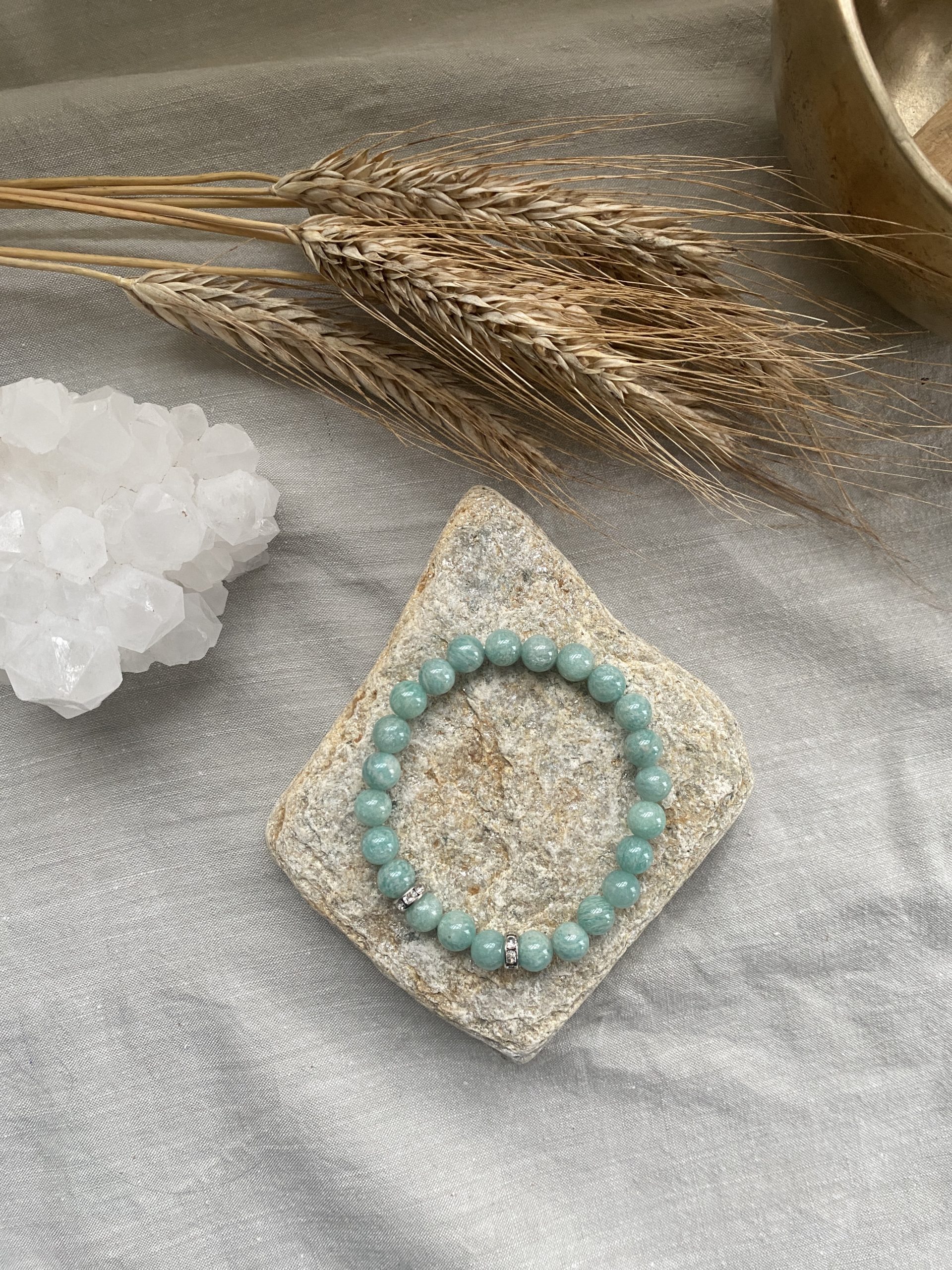 Bracelet en Amazonite du Mozambique - Pierre anti-stress, apaisement & harmonisation émotionnelle – Image 3