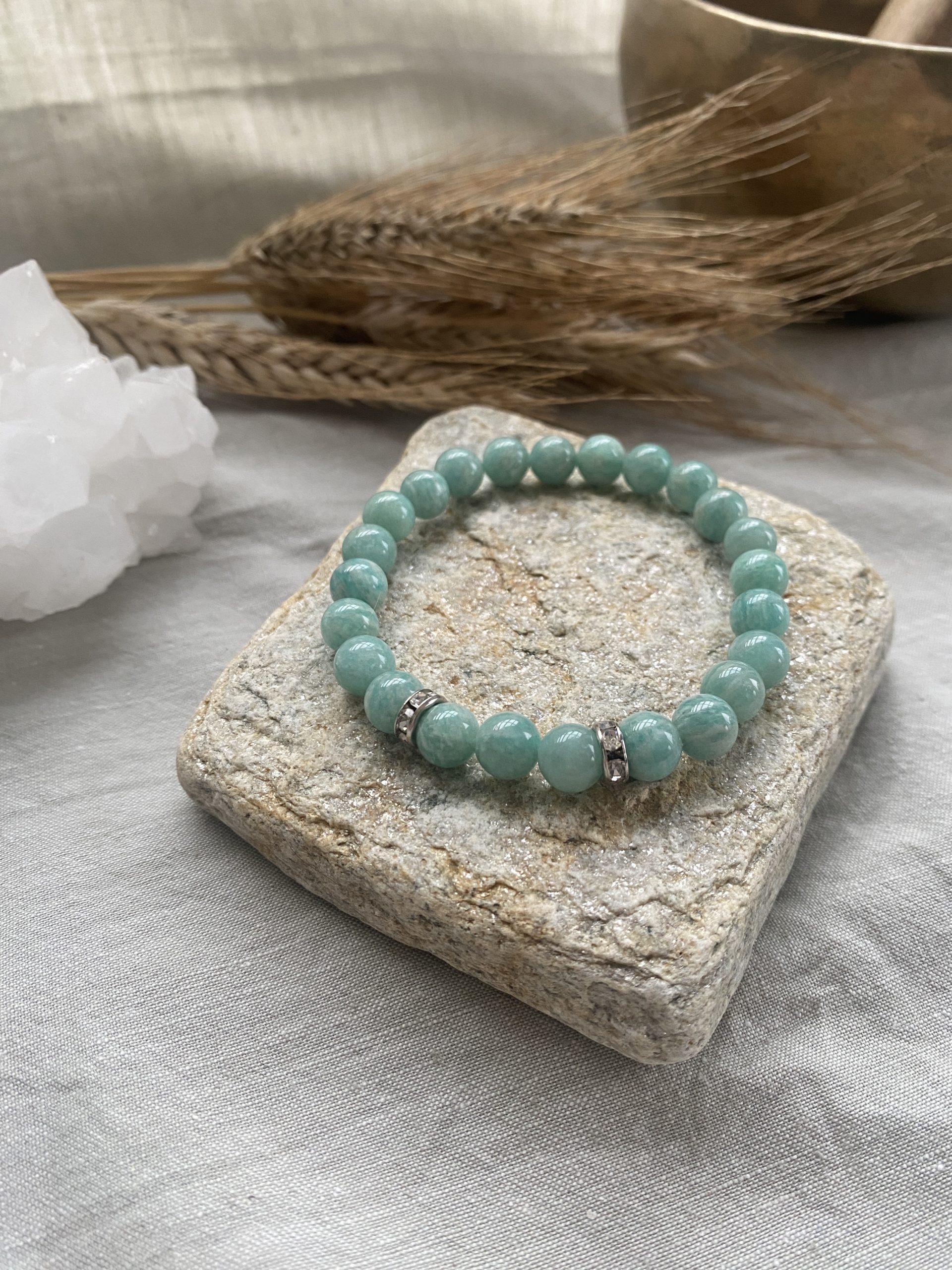 Bracelet en Amazonite du Mozambique - Pierre anti-stress, apaisement & harmonisation émotionnelle