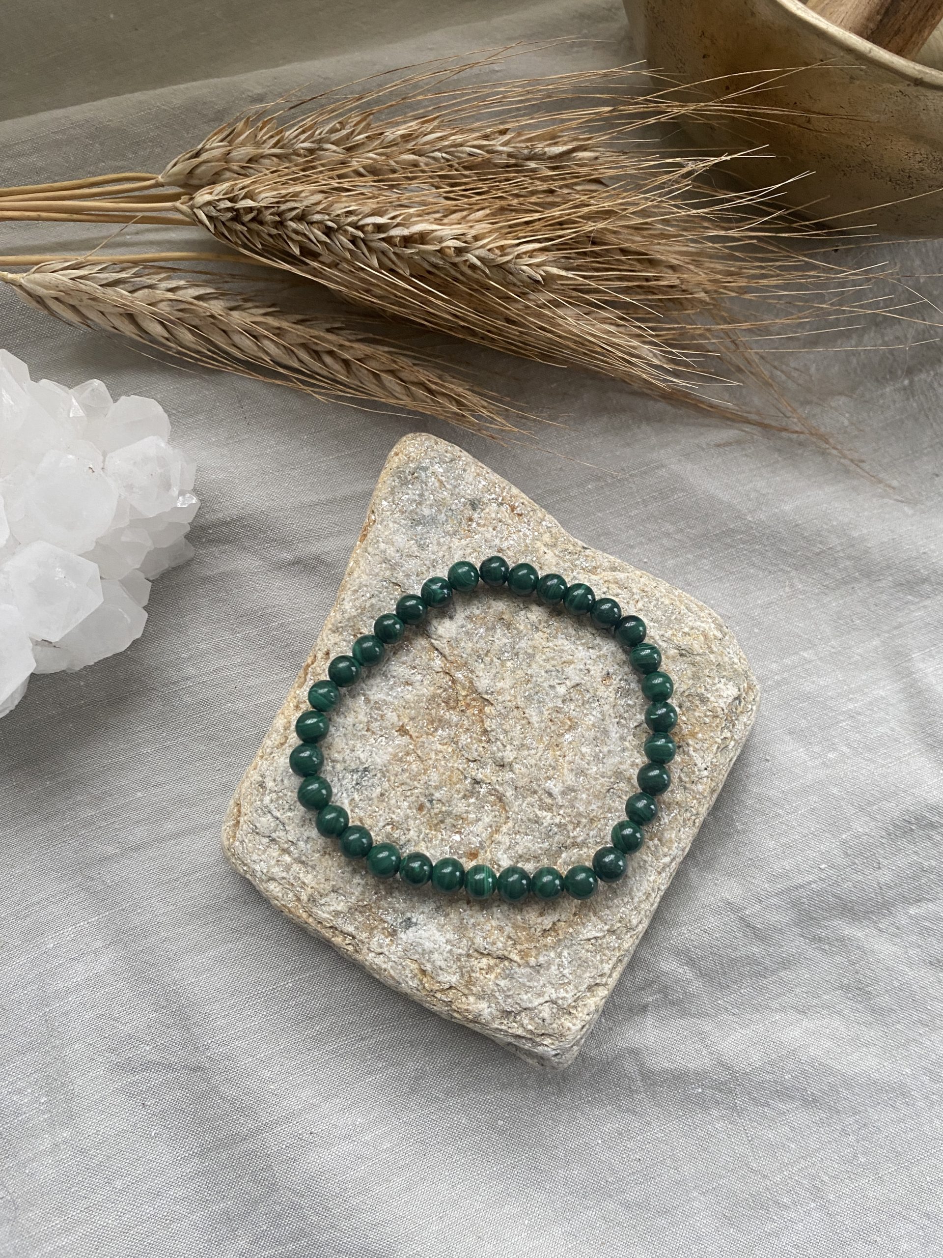 Bracelet en Malachite (6 mm) – bijou bien-être contre les blocages émotionnels – Image 2