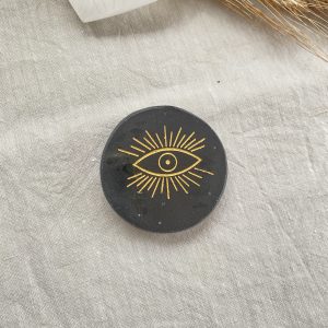 Disques Minéraux en Cristal de Roche & Tourmaline – Purification et Protection