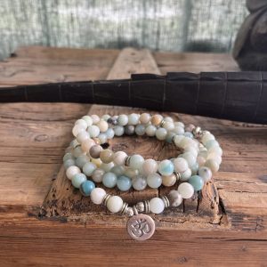 Mala en Amazonite naturelle – Apaisement, sérénité et équilibre émotionnel | Bijou spirituel fait main