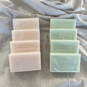 Savon naturel de Marseille à l’aloe Vera ou au Lait d’Ânesse – Hydratation & douceur