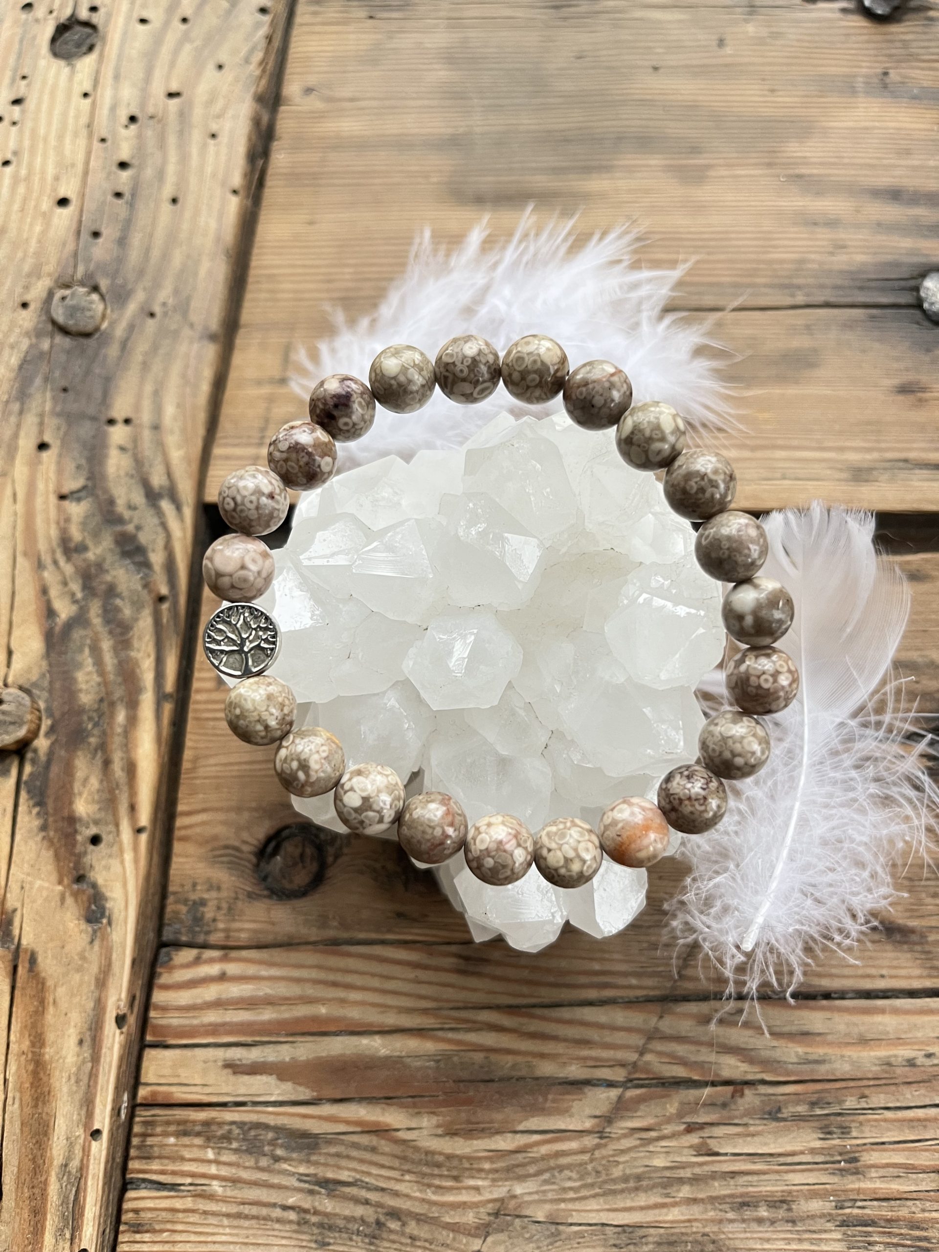 Bracelet Agate Fossile – Pour éclaircir l’esprit et combattre les états de tristesse – Image 5