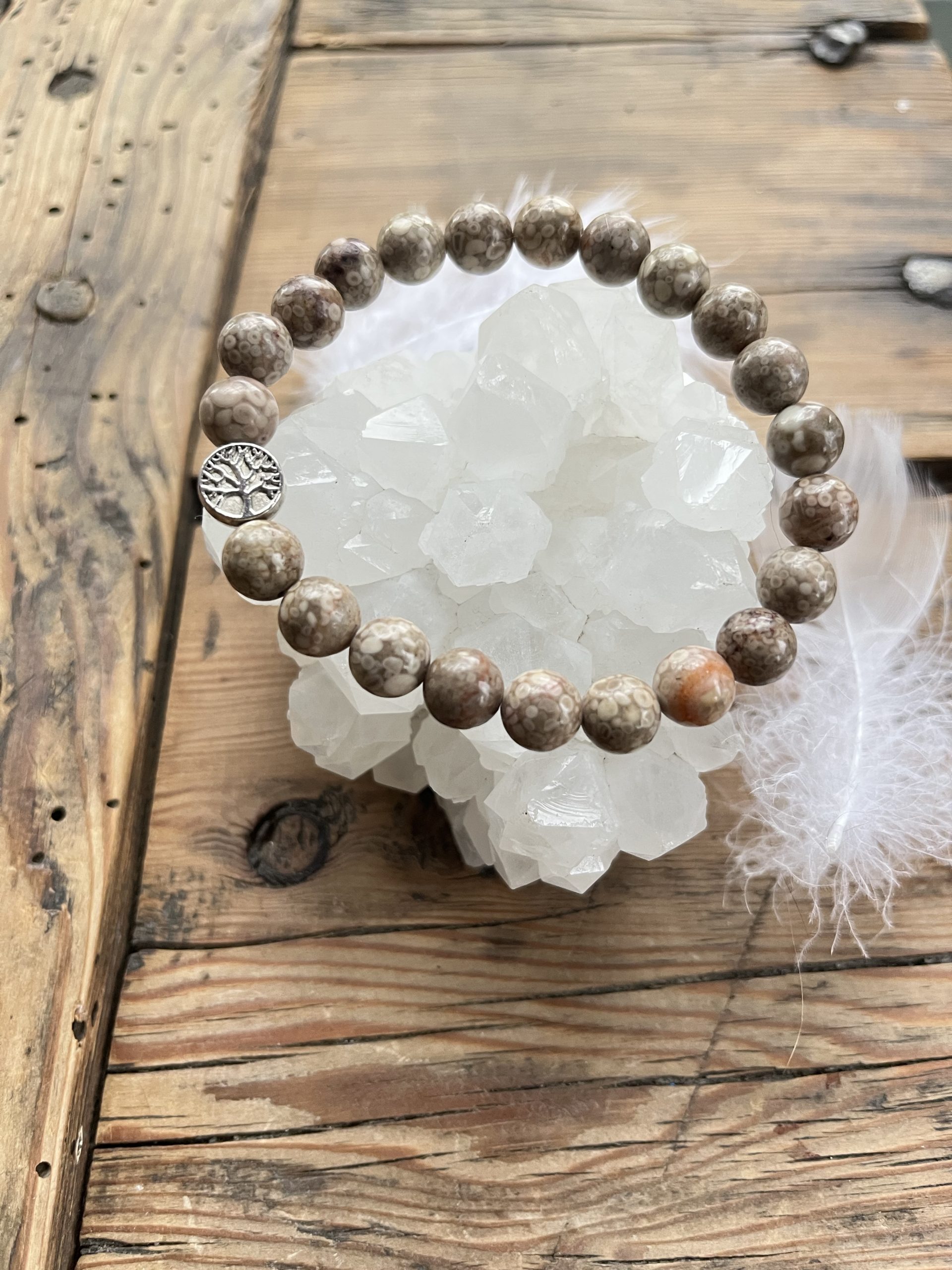 Bracelet Agate Fossile – Pour éclaircir l’esprit et combattre les états de tristesse
