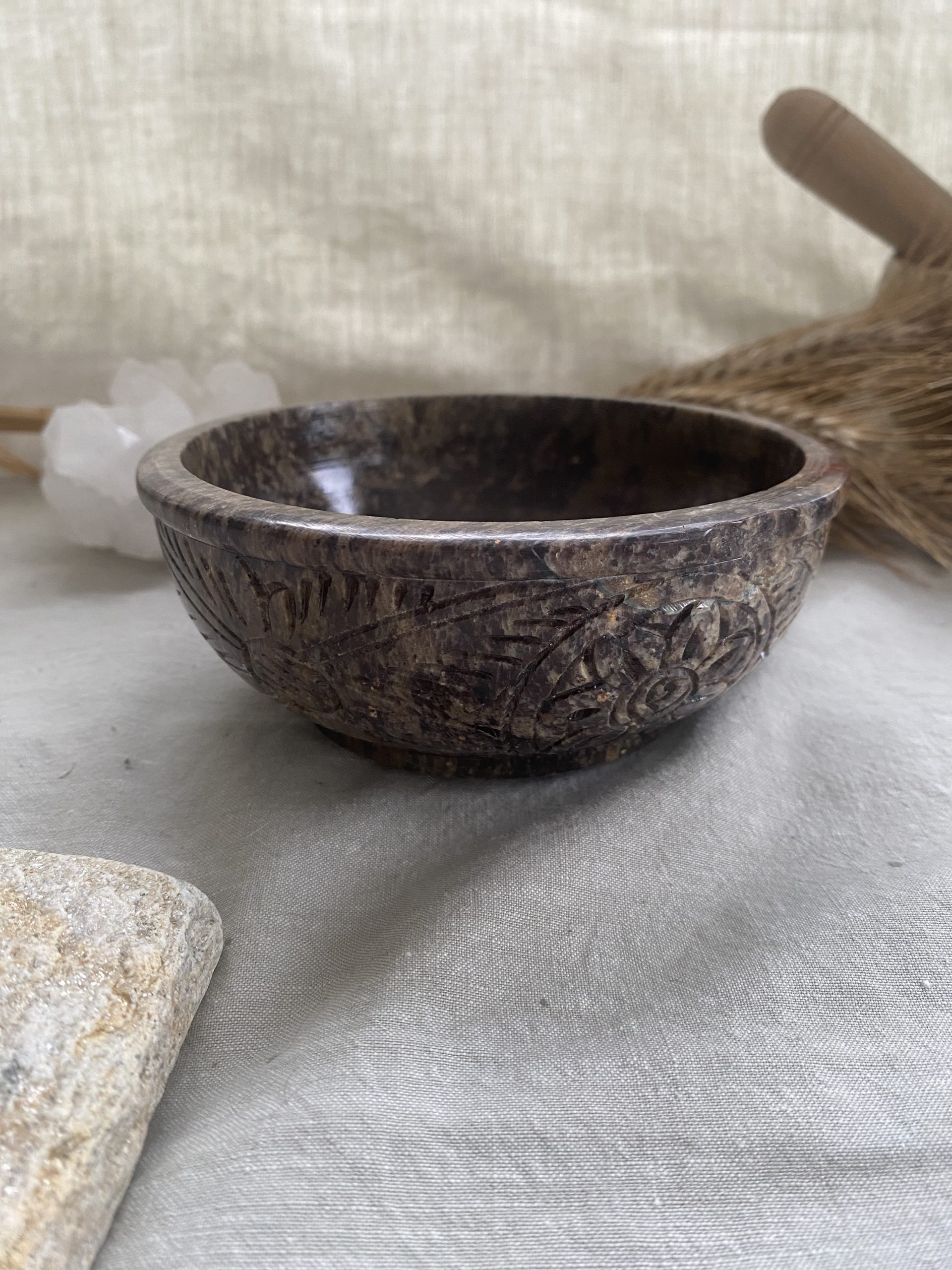 Bol traditionnel indien en pierre saponite – Pour épices
