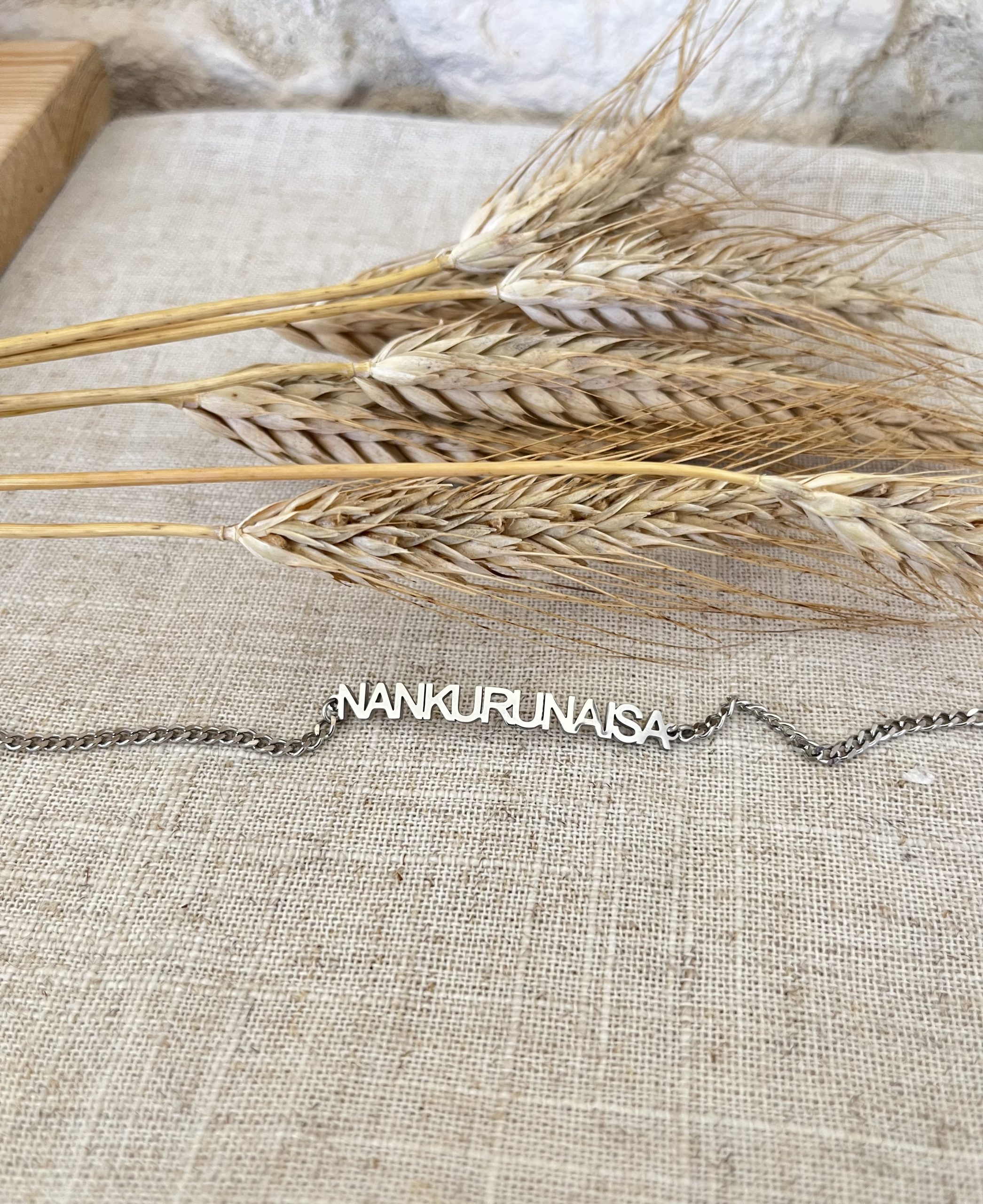 Gourmette gravée Nankurunaisa en Acier Inoxydable 304L – Mantra Japonais – Image 3