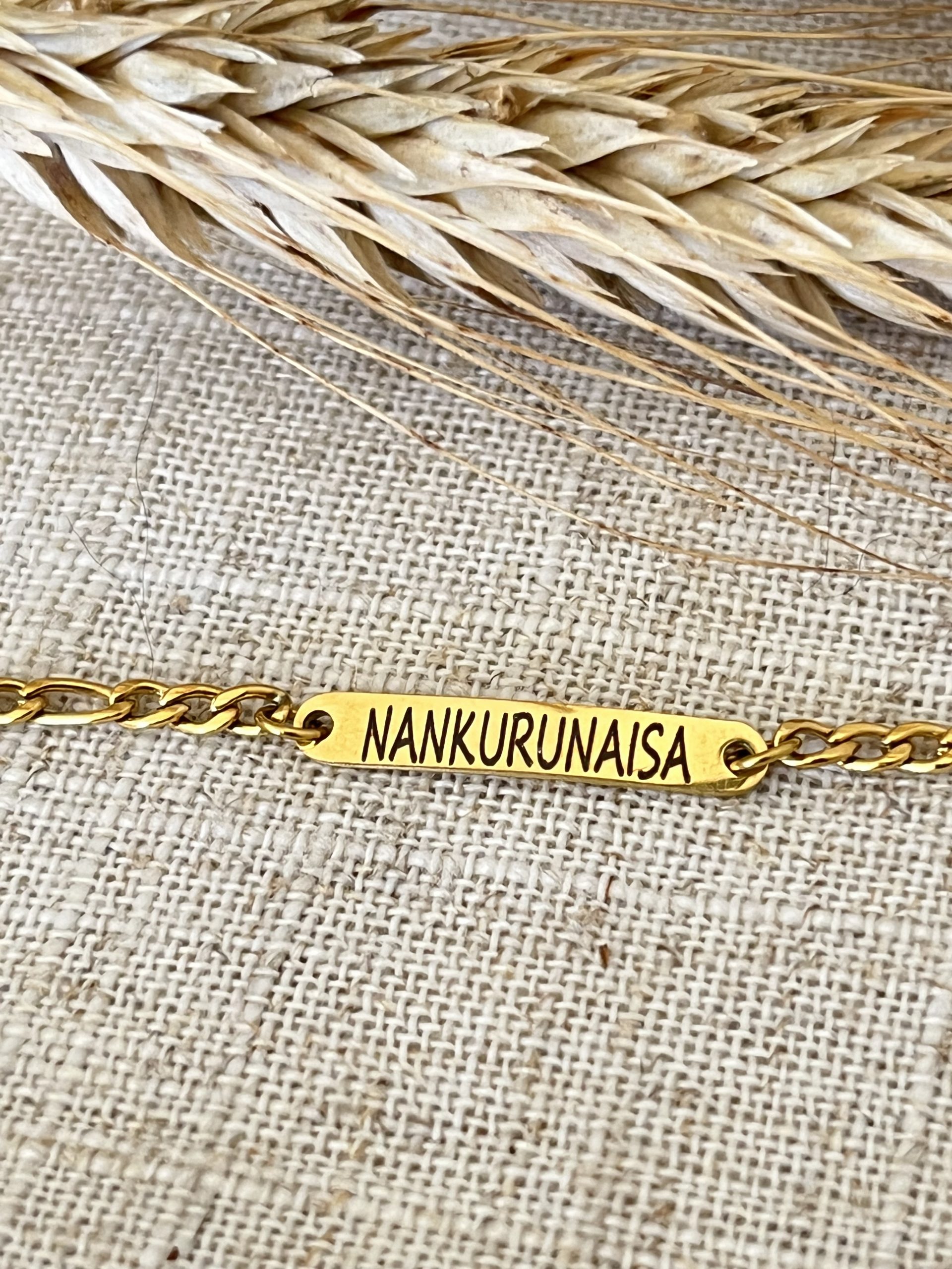 Gourmette gravée Nankurunaisa en Acier Inoxydable 304L – Mantra Japonais – Image 12