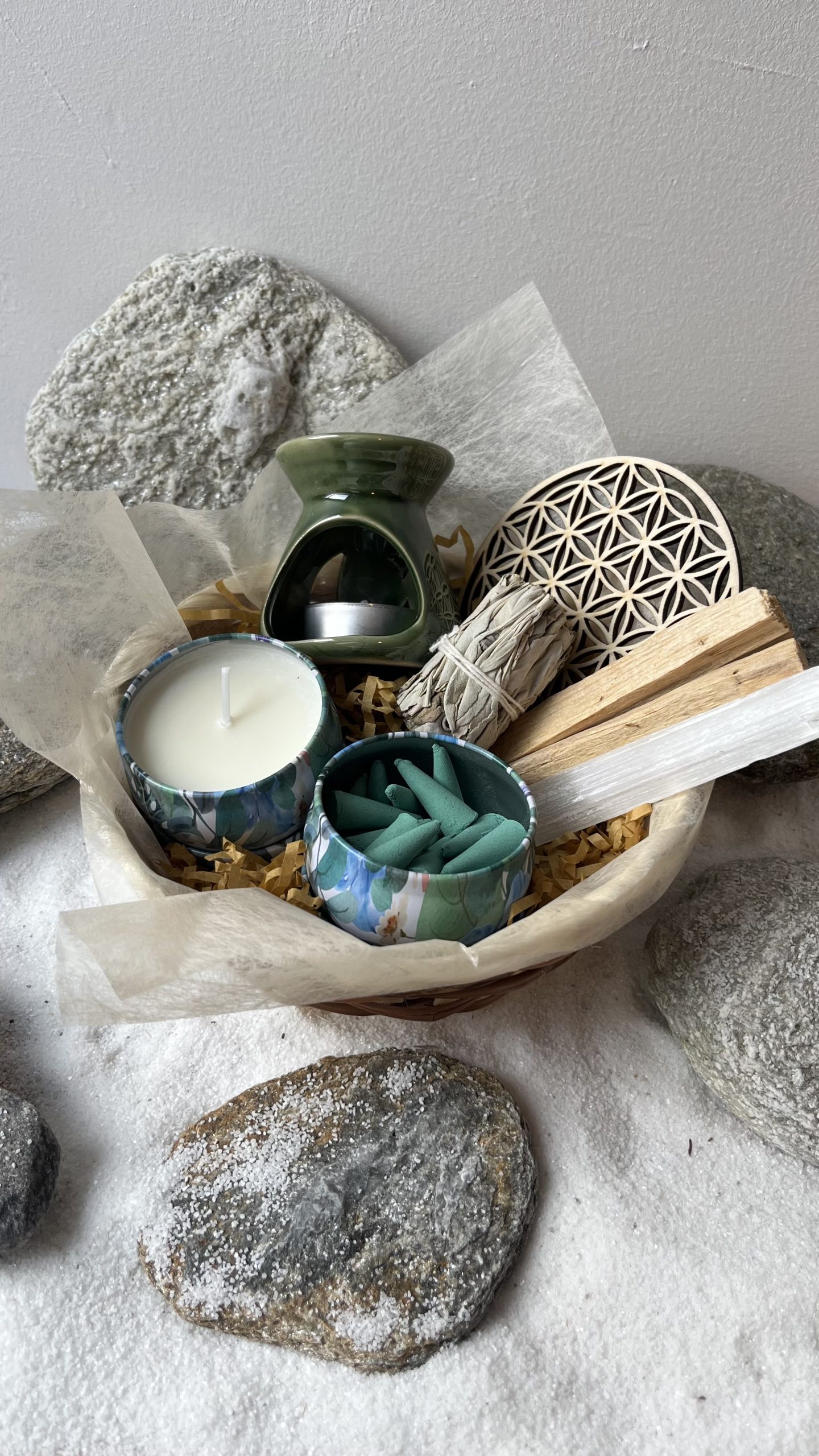 Panière Bien-Être Purification et Rechargement des Pierres
